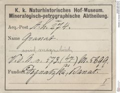 Etiketten zu Granat (NHMW-MIN-Ah274)